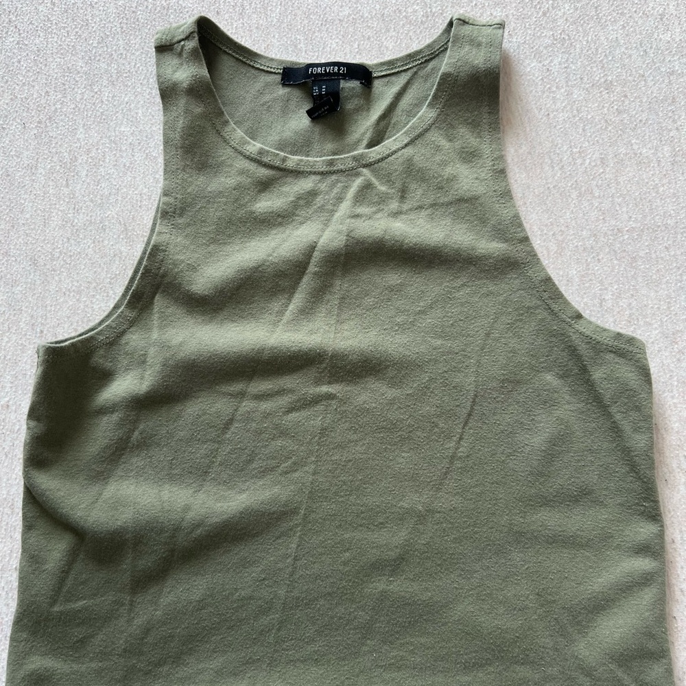 Forever 21 Khaki Green Tank Top